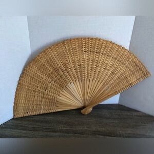 Vtg Woven Fan Wall Art